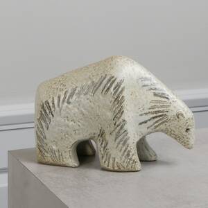 LISA LARSON, figurin, stengods, Isbjörn ur serien Stora Zoo, Gustavsberg