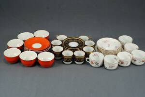 KAFFEKOPPAR MED FAT 6 ST, RÖRSTRAND, TIDIGT 1900-TAL, 6 KAFFEKOPPAR MED FAT GEFLE, SAMT MOCCAKOPPAR 8 ST MED FAT, TYSKLAND