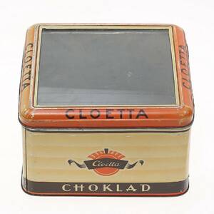 LANTHANDELSKURIOSA, Odensvi lanthandel, litograferad plåtburk. Cloetta