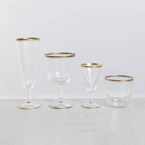 GLASSERVIS med guldkant, 46 dlr