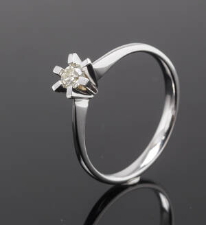 Aagaard, Solitairering med brillant på ca. 0.15 ct. 14 kt. hvidguld