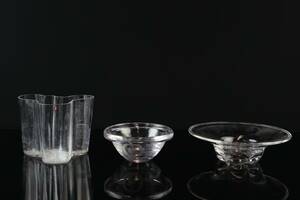 ALVAR AALTO, vas, Savoy, Iittala, samt skålar, 2 st, Kosta resp. Orrefors