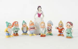 Figuriner 9st, Snövit och de sju dvärgarna, Goebels, Walt Disney
