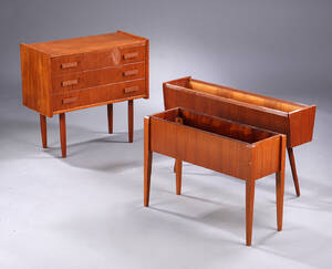 Kommode og to blomsterkummer, teak 3