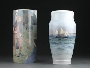 To vaser af porcelæn Royal Copenhagen samt Bing Grøndahl 2.