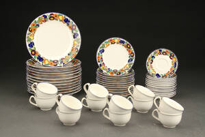 Royal Copenhagen, middags og kaffestel, Golden Summer. 48