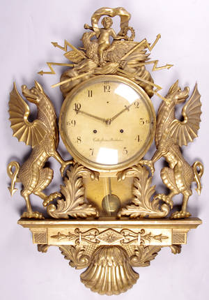 Johan Erik Callerström, Stockholm, guldpendyl, empire, 1820-tal
