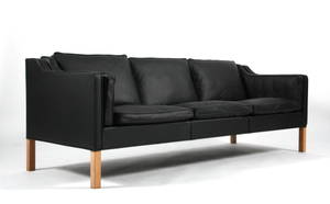 Børge Mogensen. Tre-pers. sofa, model 2213, læder
