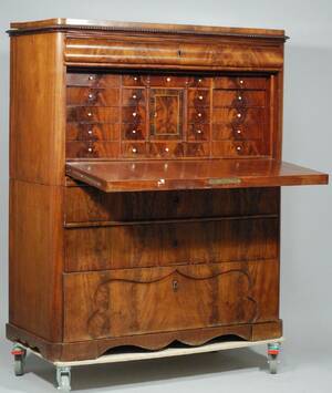 CHIFFONJE, 1800-TAL, SENEMPIRE, MAHOGNY, HÖ 137, BR,118, DJ 51 CM