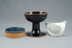 KARIN BJÖRQUIST 1927-2018, LJUSSTAKE, PRUNELLA, , GUSTAVSBERG, KERAMIK, HÖ 4, DIAM 12,5 CM, STIG LINDBERG 1916-1982, VAS, UR PRESENT-SERIEN, STENGODS, FÅGEL, STENGODS, VASENS HÖ 15 CM