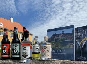 Spiritus og øl med hamp fra Møllerup inkl. bog om Møllerup bog om dansk gin - Til fordel for Cannabis Danmark