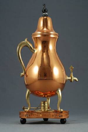 SAMOVAR, 1900-TAL, KOPPAR OCH MÄSSING, TOTAL HÖ 42 CM