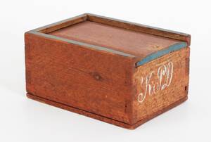 Låda med skjutlock, allmoge, 1800-tal