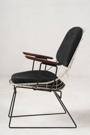 Cees Braakman A. Dekker, Seltener Armlehnstuhl Wire Chair Modell FM16, für UMS-Pastoe