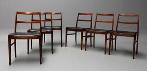 Arne Vodder. Seks stole i Rio-palisander, model 430. 6
