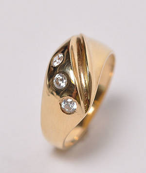 Ring med Cubic Zikonia - 14 kt. guld