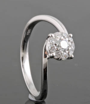 Diamond ring in 14kt approx. 0.21ct