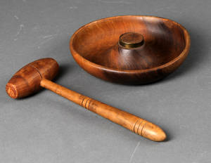 Auktionshammer, teak, midt 1900-tallet