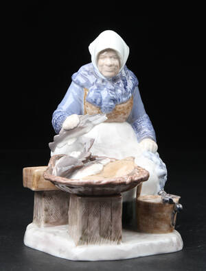 Bing og Grøndahl samt Royal Copenhagen. Porcelænsfigurer, fiskerkone og fisker 2