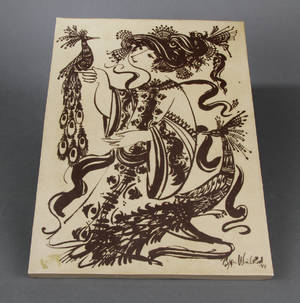 Bjørn Wiinblad - keramisk relief m kvinde