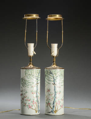 Et par kinesiske bord af porcelæn, 1900-tallet 2