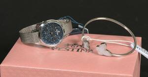 Festina, Mademoiselle, damearmbåndsur armring, rustfrit stål m Swarovski krystaller i Festina æske 2