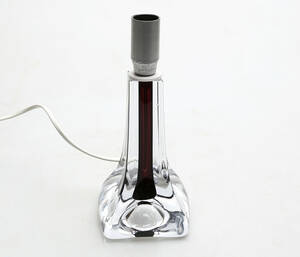 BORDSLAMPA, glas, Flygsfors, signerad, 1900-tal.