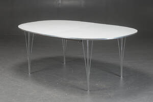 Piet Hein Bruno Mathsson. Super Elipse spisebord med plader 3