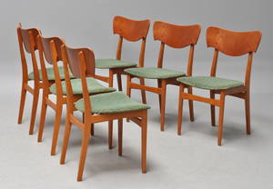 Dansk møbelproducent, stole i teak og eg. 6