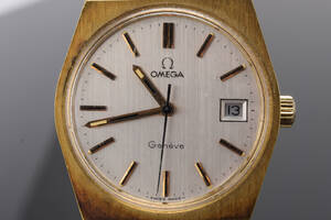 Omega Genève, herrearmbåndsur, rustfrit stål double m papirer