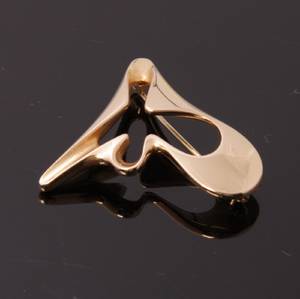 Georg Jensen. Splash broche af 18 kt. guld, dess. 1324