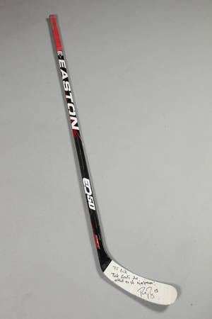 Signerede hockeystave fra Peter Regin NHL Ottawa Senators og Ronny Larsen