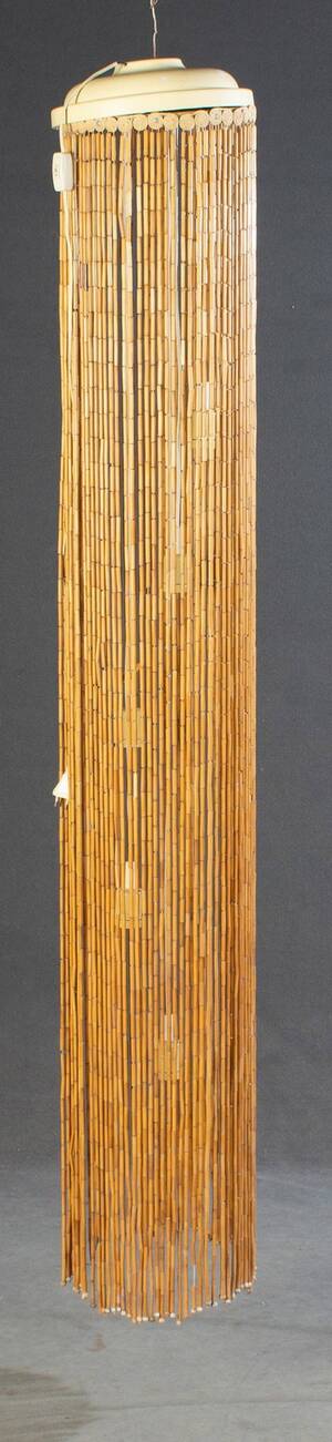 Große Bamboo Deckenleuchte Pendelleuchte der 196070er Jahre von Temde