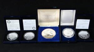 Sølvmønter og medaljer. Georg Jensen, Polarår 100,- kr, Margrethe 200,- kr mfl 10