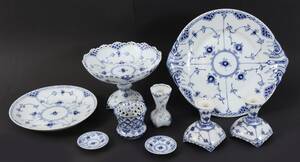 Porslin 9 delar, Musselmalet, Royal Copenhagen