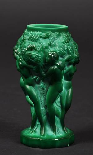 Heinrich Hoffman H.G. Curt Schlevogt. Ingrid vase, glas. Art Nouveau.