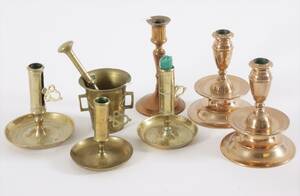 Mässing 7 delar, bl.a. 1800-tal