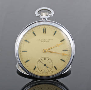 Liema stainless steel mechanical chronometre pocket watch