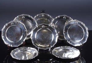C.F Carlman m fl, fat, friherrlig samt kunglig proveniens, silver, 8 st, vikt 3800 gram