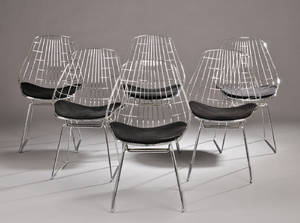 Cees Braakman for UMS-Pastoe. Seks Wire Chairs 6