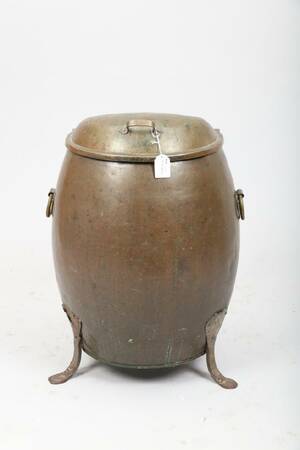 VATTENTUNNA, OMKRING 1900, KOPPAR, HÖ 68, DIAM 46 CM