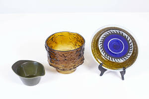 Glasskål, Fat, Rörstrand, Titus, Stavangerflint, Grönette