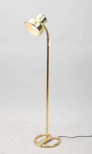 ANDERS PEHRSSON, GOLVLAMPA, BUMLING, ATELJE LYKTAN, MÄSSING, 1970-TAL, HÖJD CA 130 CM