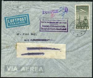 AFA 219 1934. Luftpost, 50 Øre, grÃ¥ –º