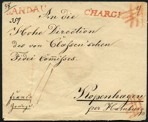1827. Rekommandert brev fra LANDAU til København –º