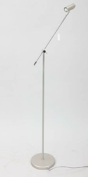 BELID, GOLVLAMPA, MODELL G3311, GRÅLACKERAD METALL, LEDBAR, HÖ CA 135 CM