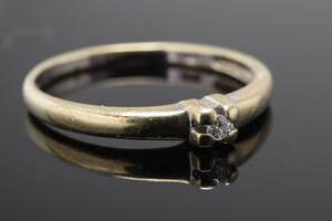 Aagaard, solitairering med brillant på ca. 0.02 ct. 14 kt. guld