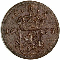 Sverige, Karl XI, 1 öre silvermynt 1673, SM 345