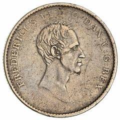 Frederik VI, 12 speciedaler 1826 FF, lige halslinie, H 27A