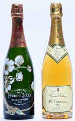 1 bt. Champagne Belle Epoque, Perrier-Jouët 1998 A hfin. etc. Total 2 bts.